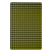 Gelbes Schwarzes Weave-Muster Mini Klemmbrett (Rückseite)