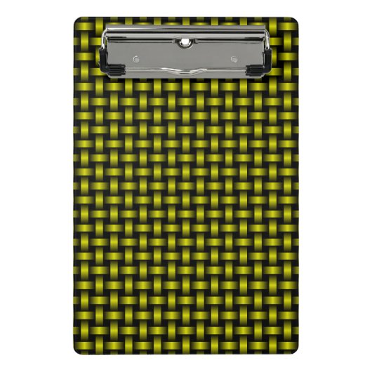 Gelbes Schwarzes Weave-Muster Mini Klemmbrett (Vorderseite)