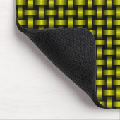 Gelbes Schwarzes Weave-Muster Mousepad (Ecke)