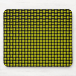 Gelbes Schwarzes Weave-Muster Mousepad
