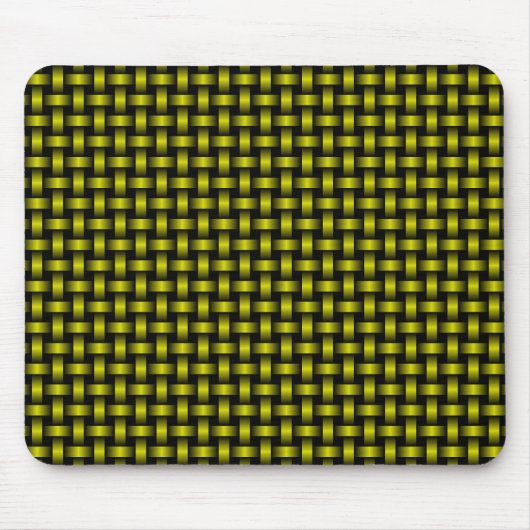 Gelbes Schwarzes Weave-Muster Mousepad (Vorne)