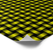 Gelbes Schwarzes Weave-Muster Poster (Ecke)