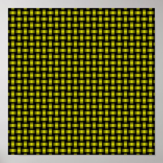Gelbes Schwarzes Weave-Muster Poster (Vorne)