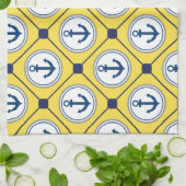 Gelbes Seeanker-Muster Handtuch (Gefaltet)