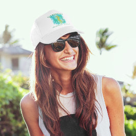 Gelbes Seepferd unter dem Meer Truckerkappe