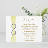 Gelbes Silber Unendlichkeit Einladung zur Hochzeit (Stehend Vorderseite)