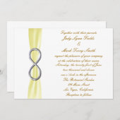 Gelbes Silber Unendlichkeit Einladung zur Hochzeit (Vorne/Hinten)