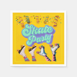 Gelbes Skate Party Serviette