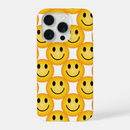 Gelbes Smiley-Emoji-Glückliches-Gesicht-Handyhülle iPhone 15 Pro Hülle