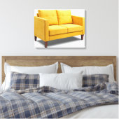 Gelbes Sofa Leinwanddruck (Insitu (Schlafzimmer))