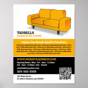 Gelbes Sofa - Verkauf von Möbeln Poster