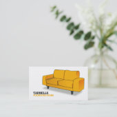Gelbes Sofa - Verkauf von Möbeln Visitenkarte (Stehend Vorderseite)