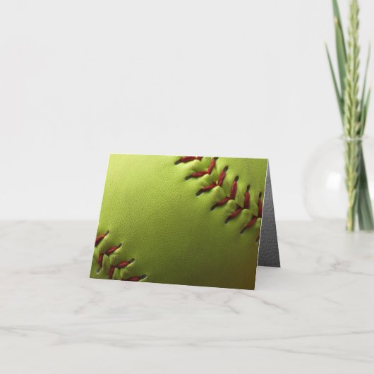 Gelbes Softball-Innere verblassen Karte (Vorderseite)