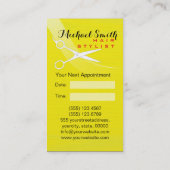 Gelbes Solid-Hair-Stylist-Termin #2 Terminkarte (Rückseite)
