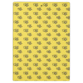 Gelbes Sommer-Bienen-Muster Klemmbrett (Rückseite)