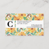 Gelbes Sommersonnenblumenmuster Terminkarte (Rückseite)