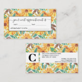 Gelbes Sommersonnenblumenmuster Terminkarte (Vorne/Hinten)