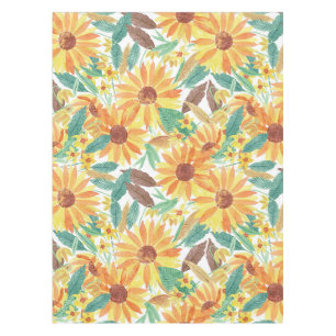 Gelbes Sommersonnenblumenmuster Tischdecke