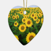 Gelbes Sonnenblume-Feld-blauer Himmel Keramikornament (Links)