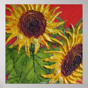 Gelbes Sonnenblume-Kunst-Plakat Poster