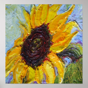 Gelbes Sonnenblume-Kunst-Plakat Poster