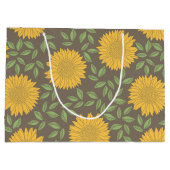 Gelbes Sonnenblume-Muster Große Geschenktüte (Rückseite)