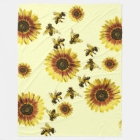 Gelbes Sonnenblume-und Honig-Bienen-Sommer-Muster