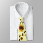 Gelbes Sonnenblume-und Honig-Bienen-Sommer-Muster Krawatte (Gebunden)