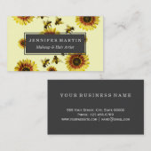 Gelbes Sonnenblume-und Honig-Bienen-Sommer-Muster Visitenkarte (Vorne/Hinten)