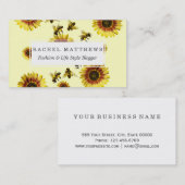 Gelbes Sonnenblume-und Honig-Bienen-Sommer-Muster Visitenkarte (Vorne/Hinten)