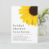 Gelbes Sonnenblumen Brautparty Mittagessen Einladung (Stehend Vorderseite)