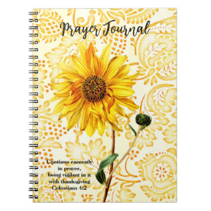 Gelbes Sonnenblumen-Kunst-Gebetbuch Notizblock