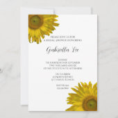 Gelbes SonnenblumenBrautparty Einladung (Vorderseite)