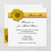 Gelbes Sonnenblumengestein Brautparty Einladung (Vorne/Hinten)