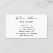 Gelbes Sonnenblumenhaar und Makeup-Visitenkarte Visitenkarte (Rückseite)