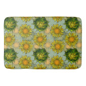 Gelbes Sonnenblumenmuster im Aquamarinen Hintergru Badematte (Vorderseite)