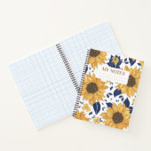 Gelbes Sonnenblumenmuster Modernes Hintergrunddesi Notizblock (Innenseite)