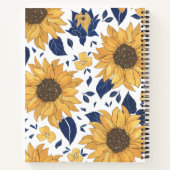 Gelbes Sonnenblumenmuster Modernes Hintergrunddesi Notizblock (Rückseite)