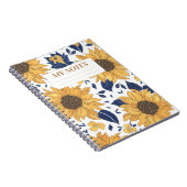 Gelbes Sonnenblumenmuster Modernes Hintergrunddesi Notizblock (Rechte Seite)