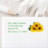 Gelbes Sonnenblumenname Anschrift Rücksendesiegel (Insitu)