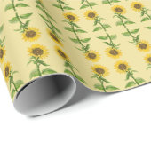 Gelbes Sonnenblumenpapier Geschenkpapier (Rolleneckpunkt)
