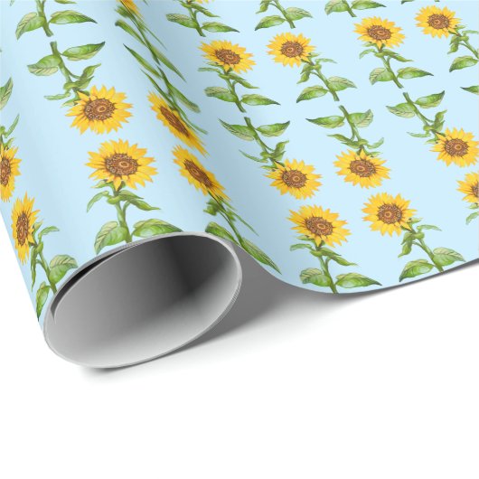 Gelbes Sonnenblumenpapier Geschenkpapier (Rolleneckpunkt)