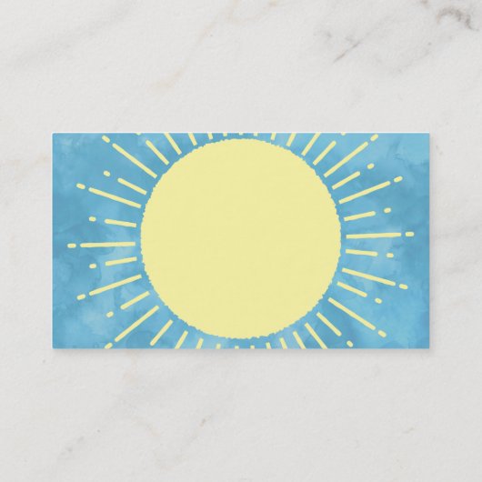 Gelbes Sonnenlicht in blauem Himmel Visitenkarte (Rückseite)