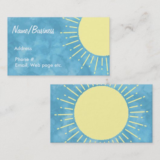 Gelbes Sonnenlicht in blauem Himmel Visitenkarte (Vorne/Hinten)