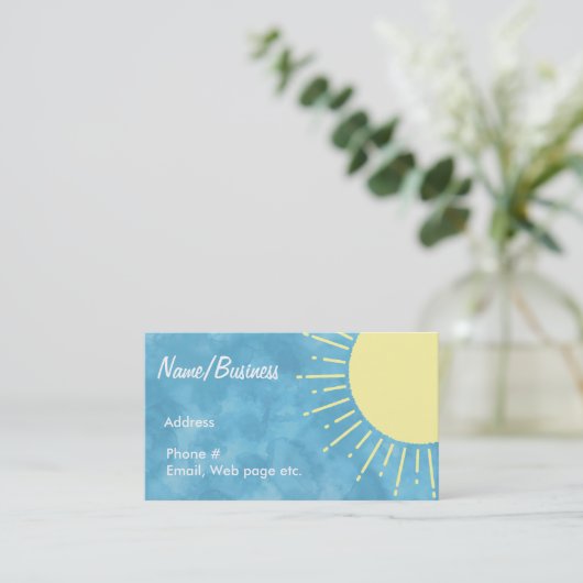 Gelbes Sonnenlicht in blauem Himmel Visitenkarte (Stehend Vorderseite)