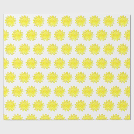 Gelbes Sonnenlicht Zeichnend Muster individuelle B Geschenkpapier (Flach)