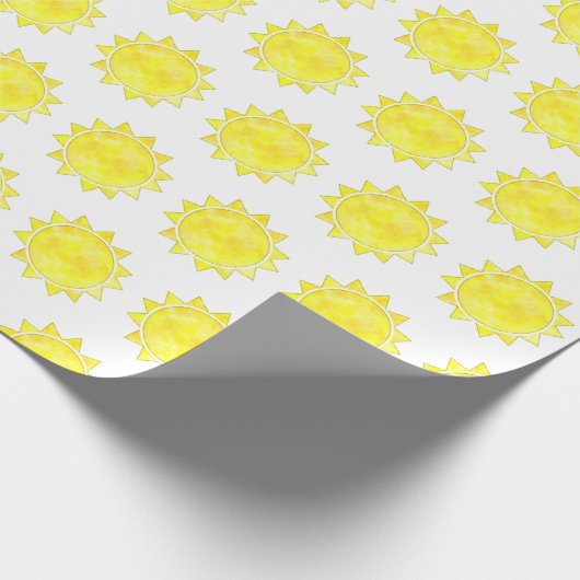 Gelbes Sonnenlicht Zeichnend Muster individuelle B Geschenkpapier (Ecke)
