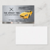 Gelbes Sportwagen | Auto Repair Shop Visitenkarte (Vorne/Hinten)