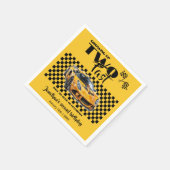 Gelbes Sportwagen bis zum 2. Geburtstag Serviette (Ecke)