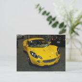 Gelbes Sportwagen Postkarte (Stehend Vorderseite)